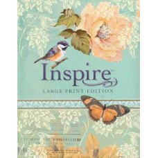 Inspire NLT Large Print Creative Journalling Bible - Floral Design with Birds and Butterflies